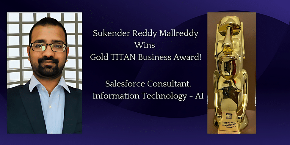 Sukender Reddy Mallreddy Receives Business Award