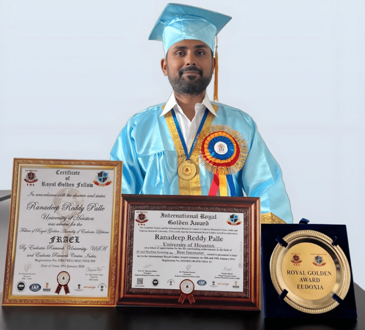 Celebrating Excellence: Ranadeep Reddy Palle Receives Royal Golden Award for Best Innovator 2024 and Named Royal Golden Fellow