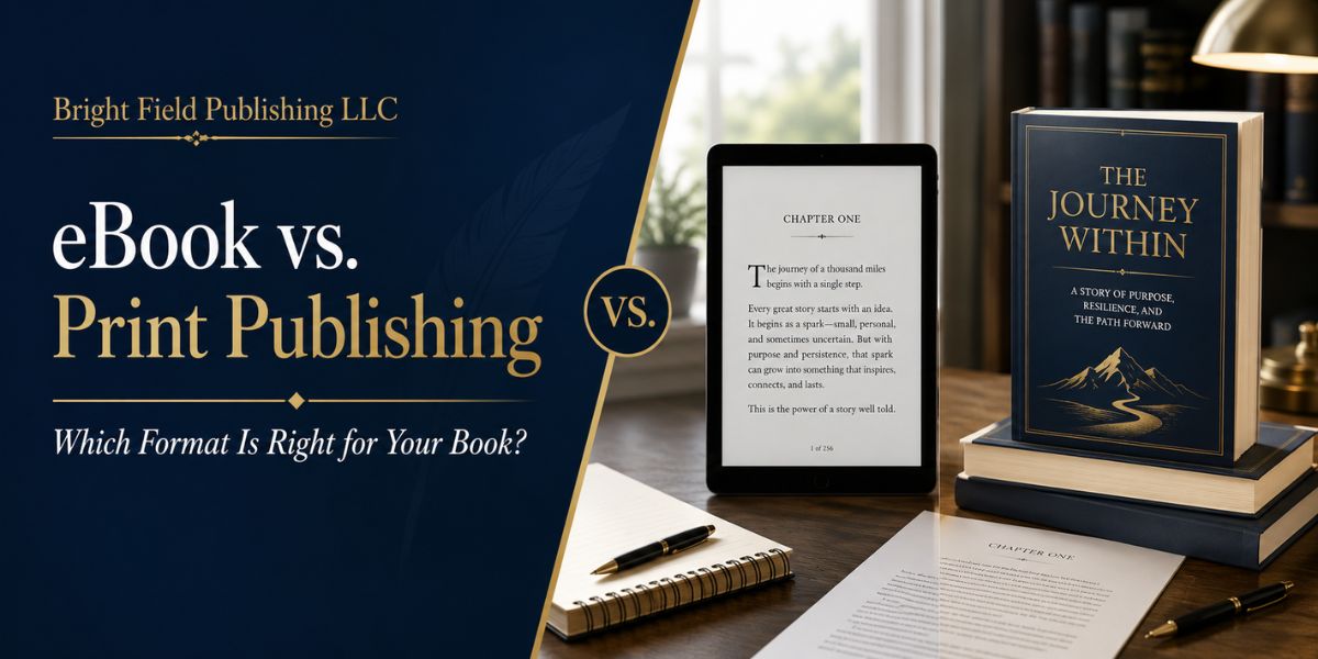 Bright Field Publishing LLC: eBook vs. Print Publishing: Which Format Is Right for Your Book?
